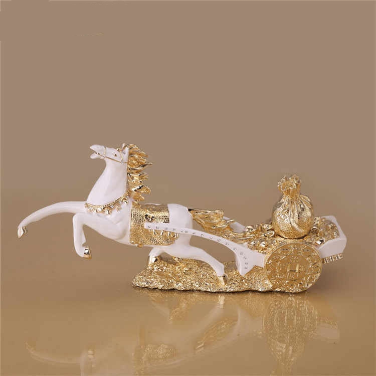 Decorative horse and chariot sculpture